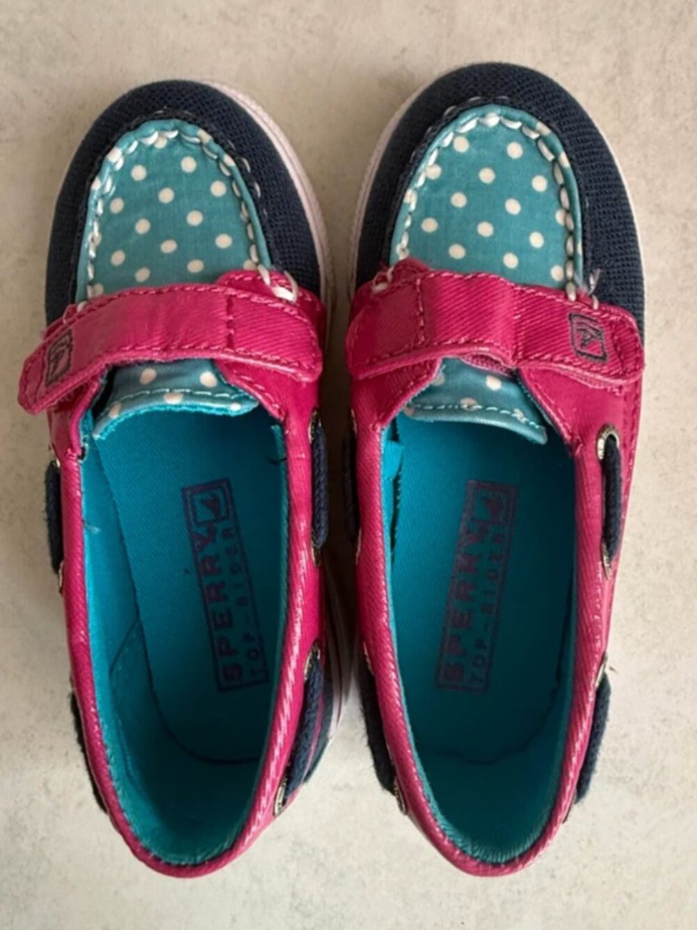 Girls Sperry Boat Shoes US Size 7.5 UK Size 7 Hook & Loop Closure
